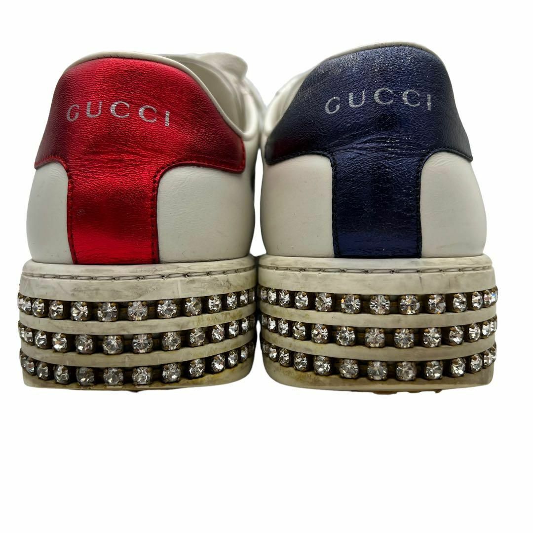 ●付属品完備● Gucciレザー 厚底 スニーカー ビー シェリーライン