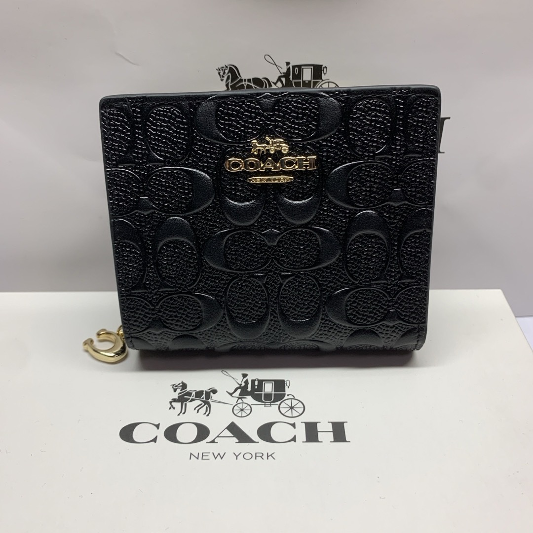 COACH コーチ 二つ折り財布 エンボス加工 スモールウォレット