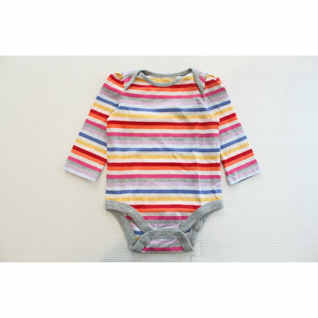 babyGAP(ベビーギャップ)の新品未使用【Gap ギャップ】 70cm ボーダー長袖ロンパース キッズ/ベビー/マタニティのベビー服(~85cm)(ロンパース)の商品写真