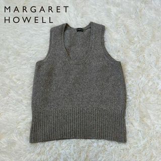 マーガレットハウエル(MARGARET HOWELL)のマーガレットハウエル　ニット　ベスト　セーター　ブルーグレー(ベスト/ジレ)