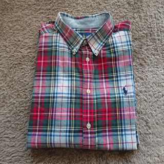 ポロラルフローレン(POLO RALPH LAUREN)のラルフローレン　ボタンダウン長袖シャツ L/G(14-16）チェック　ポニー(Tシャツ/カットソー)