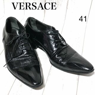 VERSACE ドレスシューズ 41/ヴェルサーチ レースアップ 革靴
