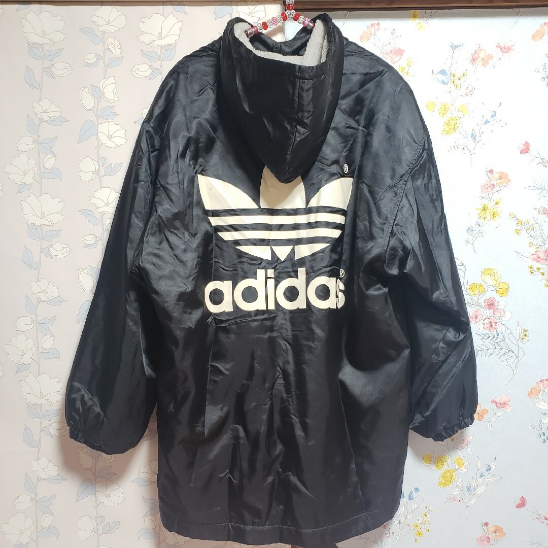 adidas(アディダス)の古着 adidas アディダス デサント製 ボアコート ベンチコート レディースのジャケット/アウター(ナイロンジャケット)の商品写真