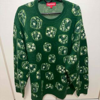 シュプリーム(Supreme)のSupreme dice sweater グリーン Lサイズ(ニット/セーター)