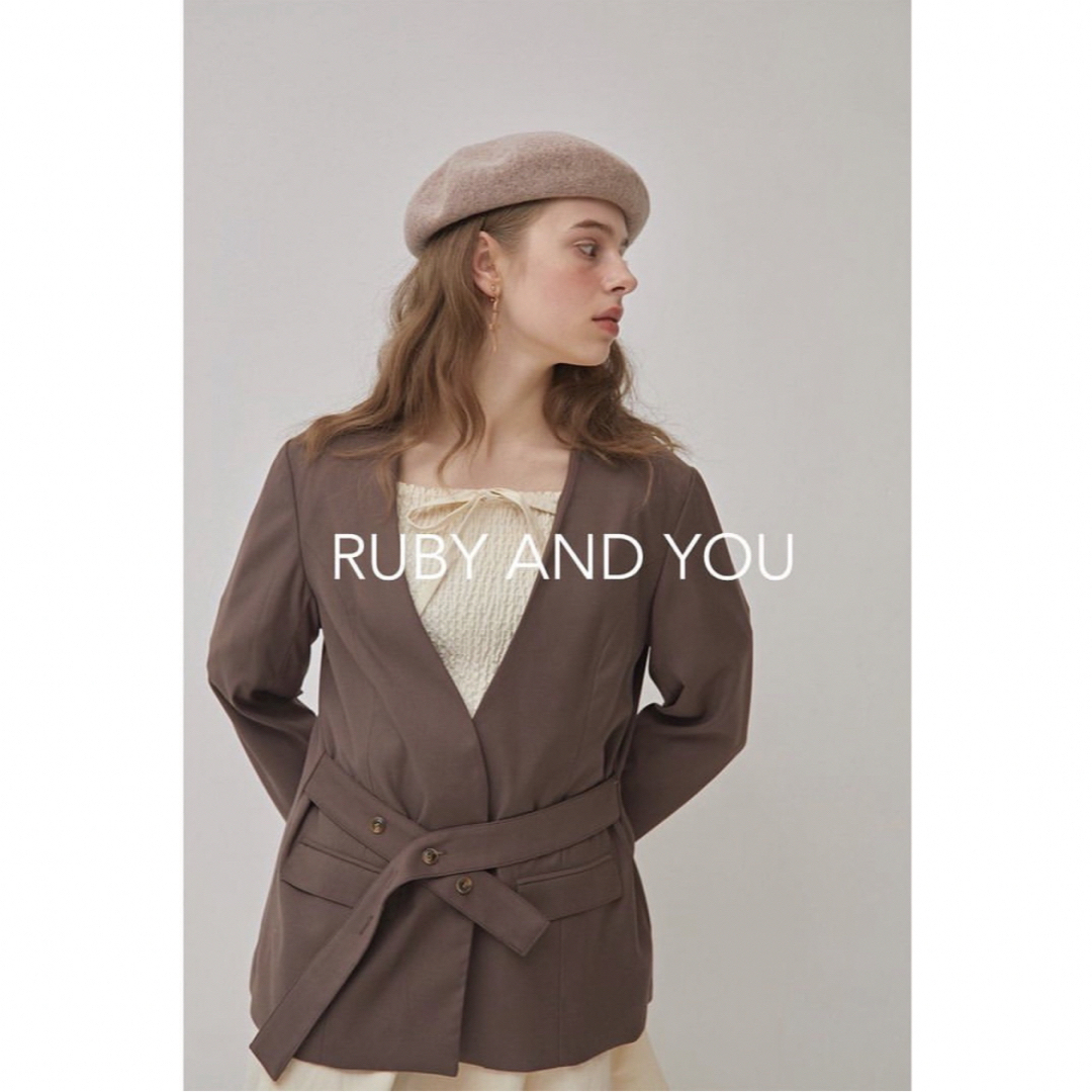RUBY AND YOU(ルビー アンド ユー)の新品RUBY and YOU ノーカラージャケット レディースのジャケット/アウター(ノーカラージャケット)の商品写真