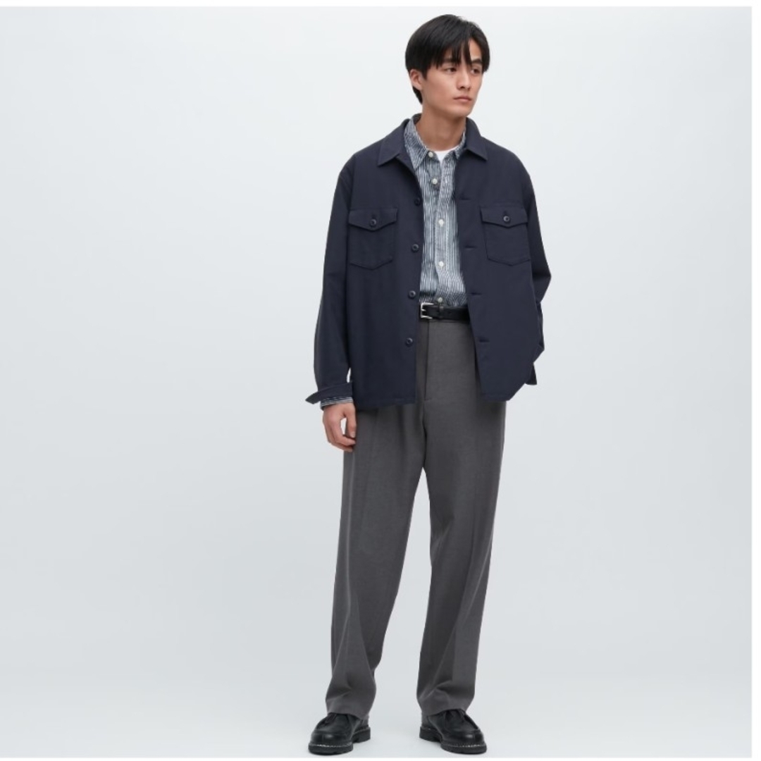 UNIQLO(ユニクロ)の【2023年モデル】UNIQLO タックワイドパンツ グレー 461614 メンズのパンツ(スラックス)の商品写真