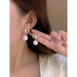 大人可愛い 韓国ピアス 大粒パール  アクセサリー アクセ パール 19(ピアス)