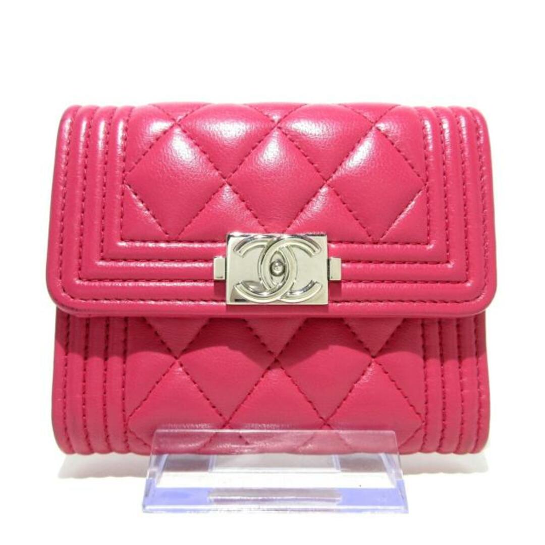 CHANEL - CHANEL(シャネル) 3つ折り財布美品 ピンクの通販 by ブラン