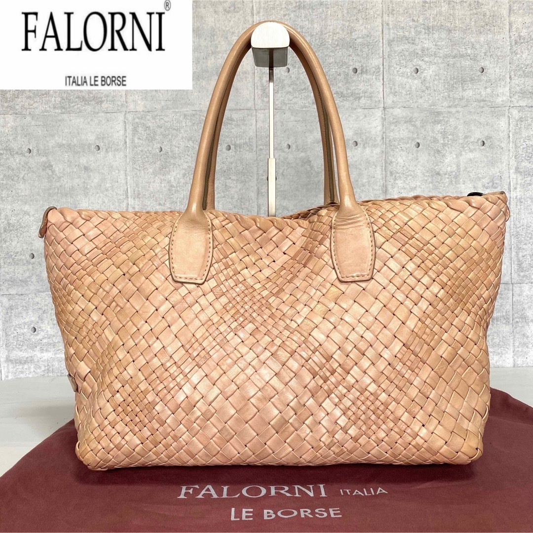 FALORNI - 【FALORNI】イントレチャート ラムレザー ピンクベージュ A4
