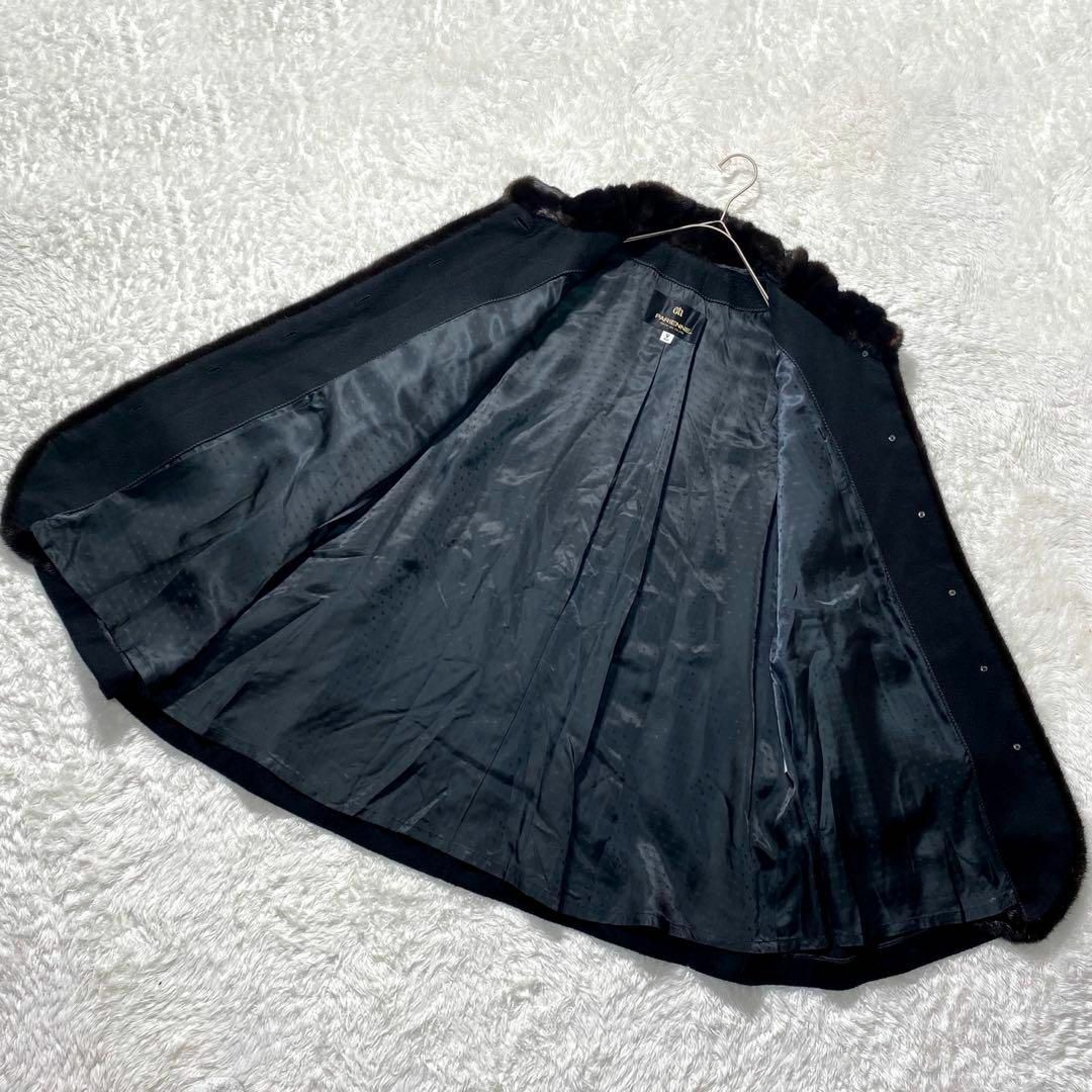 【美品】PARIENNE カシミヤ100% ミンクファー 比翼仕立てコート 高級 レディースのジャケット/アウター(毛皮/ファーコート)の商品写真