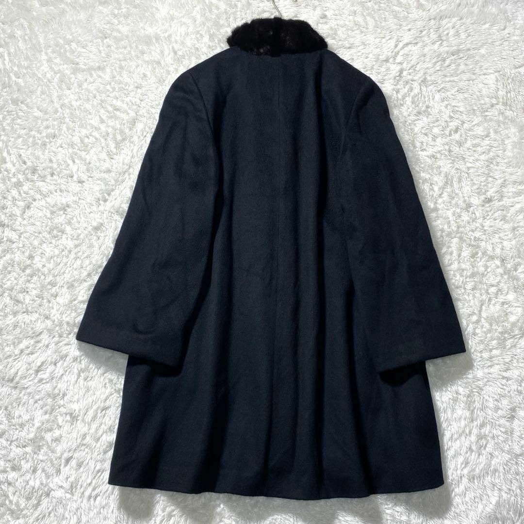 【美品】PARIENNE カシミヤ100% ミンクファー 比翼仕立てコート 高級 レディースのジャケット/アウター(毛皮/ファーコート)の商品写真