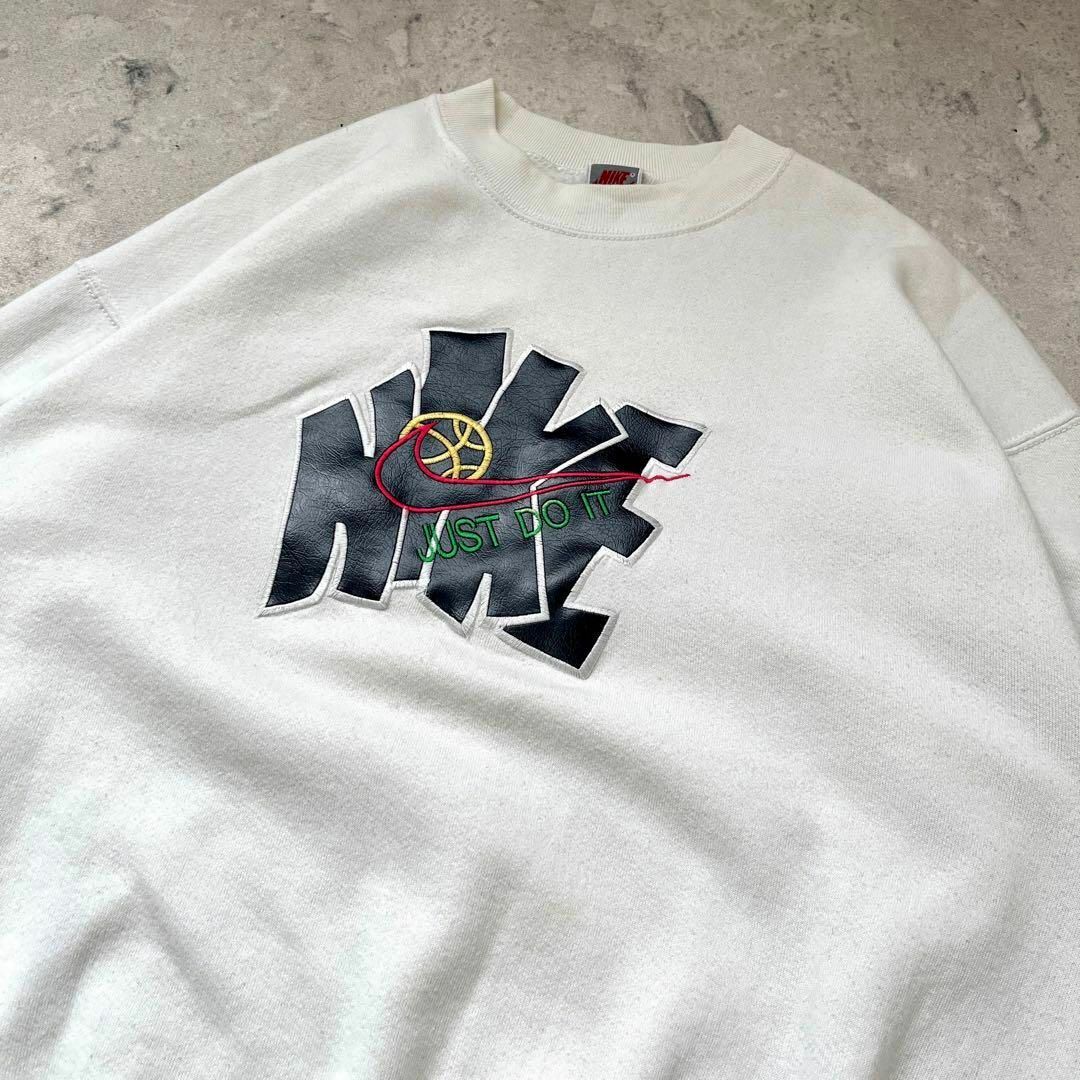 NIKE - 【レア】90s 銀タグ USA製 ナイキ XL 刺繍デカロゴ スウェット