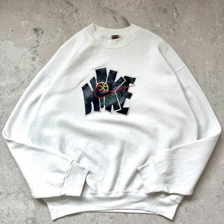 ナイキ　NIKE ビッグシルエット　人気デザインバイカラースウェット　90s