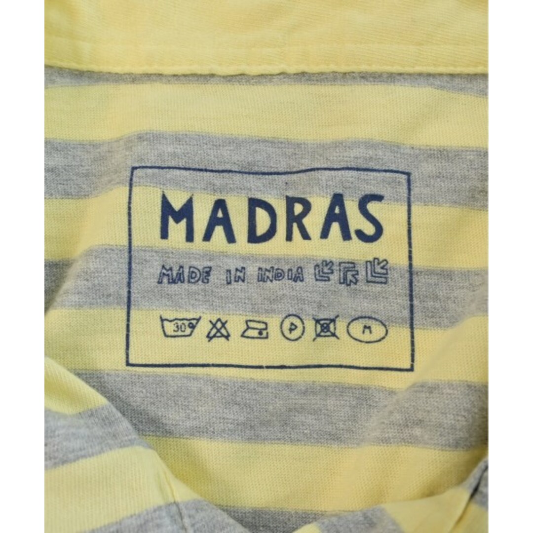 madras(マドラス)のMADRAS マドラス ポロシャツ M 黄xグレー(ボーダー) 【古着】【中古】 メンズのトップス(ポロシャツ)の商品写真