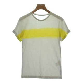 ジルサンダー(Jil Sander)のJIL SANDER ジルサンダー Tシャツ・カットソー -(XS位) 白x黄 【古着】【中古】(カットソー(半袖/袖なし))