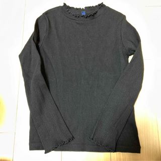 ユニクロ(UNIQLO)のユニクロ ☆ リブハイネックTシャツ　長袖　ブラック　サイズ140(Tシャツ/カットソー)