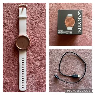 ガーミン(GARMIN)の【美品】GARMIN ガーミン　vivomove Style White(腕時計)