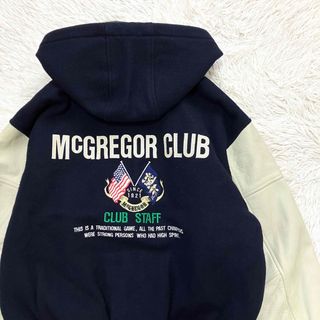 超希少 最高級 90s McGREGOR ウールx牛革 スタジャン ブルゾン M