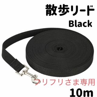 ブラック　お散歩 ロープ 10m しつけ トレーニング 犬 ペット(犬)