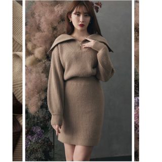 ハーリップトゥ(Her lip to)のher lip to 【新品】Half Zip Knit Mini Dress(ミニワンピース)