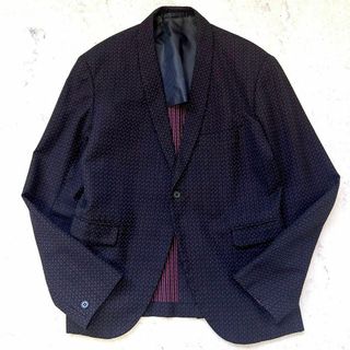 ルメール(LEMAIRE)の【Lemaire】ウール 総柄 ショールカラー ジャケット 黒ピンク ルメール(テーラードジャケット)