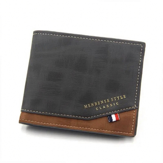 新品   メンズウォレット  折財布   二つ折り財布　紳士　ブラック(折り財布)