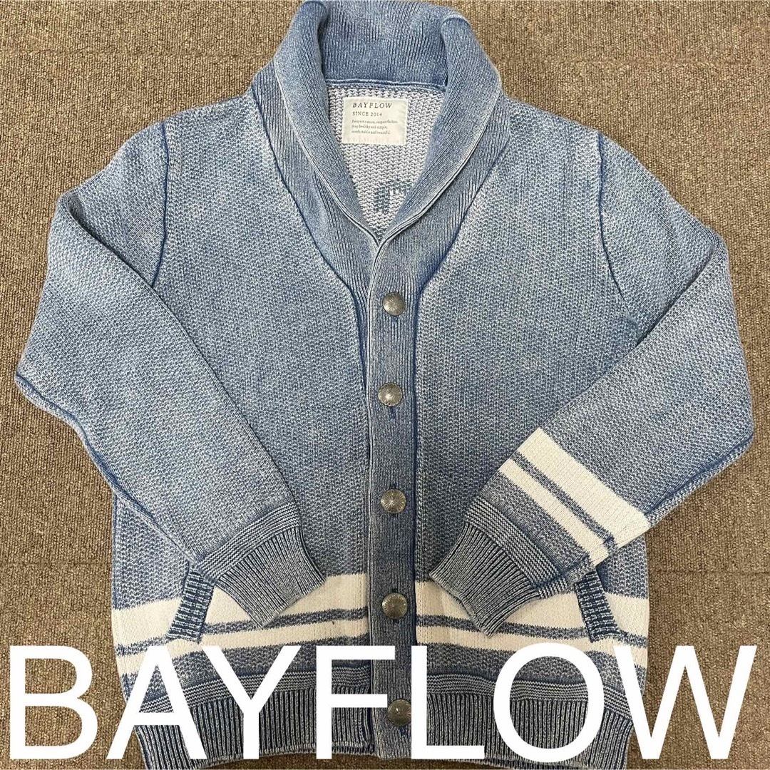 BAYFLOW(ベイフロー)のBAYFLOW ショールカラー インディゴニットカーディガン メンズのトップス(カーディガン)の商品写真