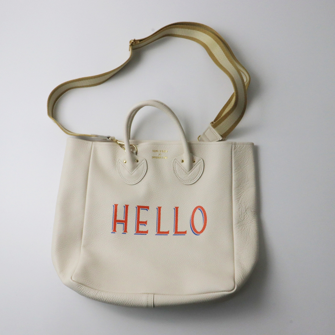 美品 フレームワーク FRAMeWORK ヤングアンドオルセン YOUNG&OLSEN 別注ストラップ付きHELLOバッグ/ホワイト【2400013618953】