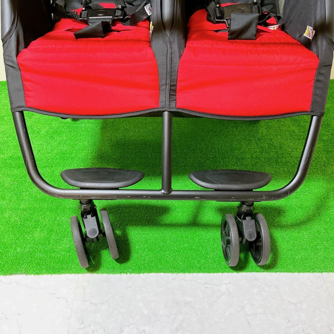 ベビーカー 2人乗り 双子用 ココロン ツイン ブラック レッド 横型 二