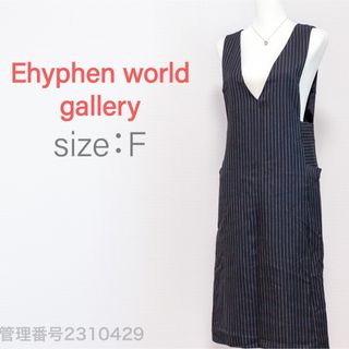 イーハイフンワールドギャラリー(E hyphen world gallery)のEhyphen world gallery キレイめ　ストライプ柄　ジャンスカ(ロングワンピース/マキシワンピース)