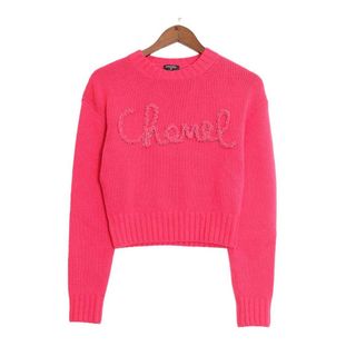 シャネル(CHANEL)のシャネル カシミヤ ロゴ ニット セーター P65189K61044 レディース ピンク CHANEL 【中古】 【アパレル・小物】(ニット/セーター)