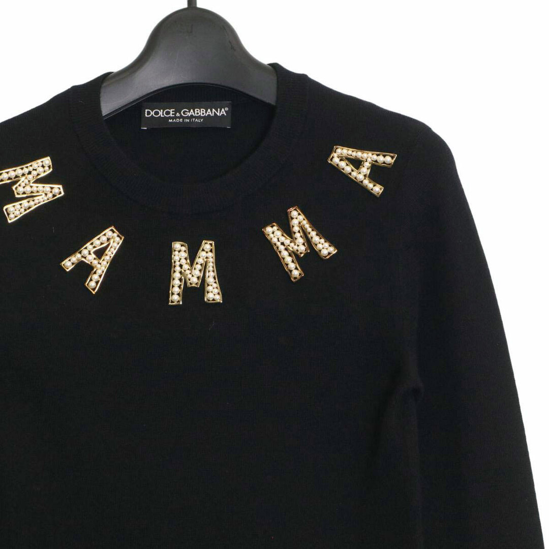 DOLCE&GABBANA(ドルチェアンドガッバーナ)のドルチェ＆ガッバーナ カシミヤ パール MAMMA ニット FM009K レディース ブラック DOLCE&GABBANA 【中古】 【アパレル・小物】 レディースのトップス(ニット/セーター)の商品写真