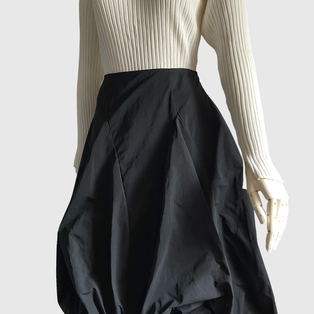 ENFOLD エンフォルド メモリーグログラン バルーンヘムSKIRT ブラック