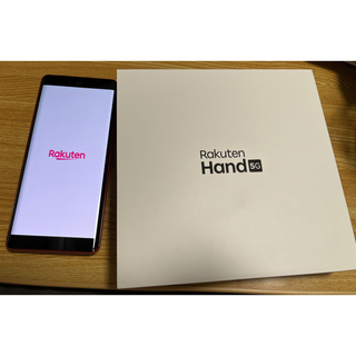 ラクテン(Rakuten)のほぼ新品　楽天モバイル SIMフリー Rakuten Hand 5G レッド(スマートフォン本体)