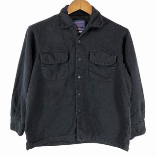 ペンドルトン(PENDLETON)のPENDLETON ペンドルトン オープンカラー 長袖シャツ アメカジ ダブルフラップ ブラック (メンズ M) 中古 古着 P1021(シャツ)