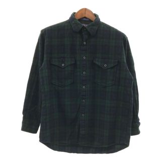 ペンドルトン(PENDLETON)のPENDLETON ペンドルトン ウール 長袖シャツ アメカジ チェック柄 グリーン (メンズ L) 中古 古着 P1041(シャツ)