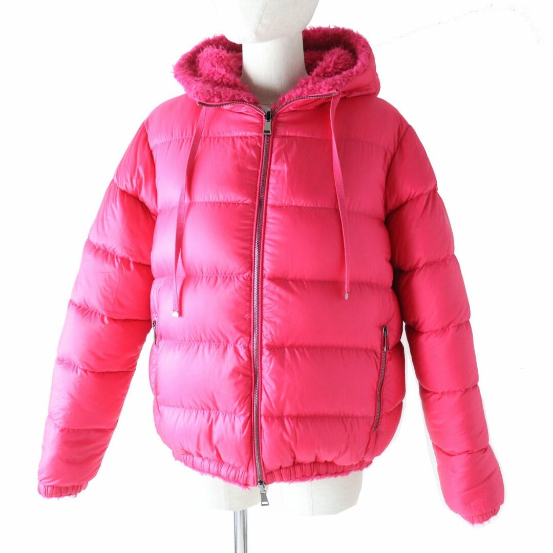 MONCLER(モンクレール)の美品◎正規品 19-20AW MONCLER モンクレール KOLIMA  コリマ リバーシブル フード付き フェイクファー ダウンジャケット ピンク 2 レディースのジャケット/アウター(ダウンジャケット)の商品写真