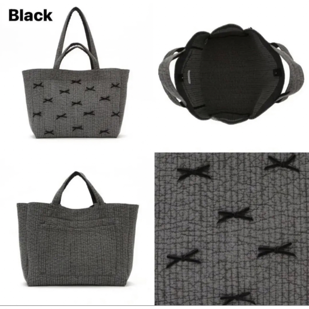 GYPSOPHILA(ジプソフィラ)のGypsohila picnic bag M ジプソフィア　リボンバッグ　黒　 レディースのバッグ(トートバッグ)の商品写真