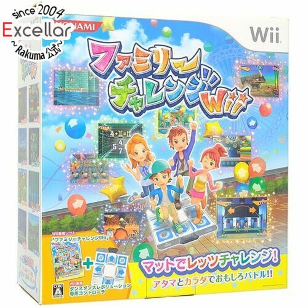 【新品訳あり(箱きず・やぶれ)】 ファミリーチャレンジWii 専用コントローラー同梱版　Wiiコナミ