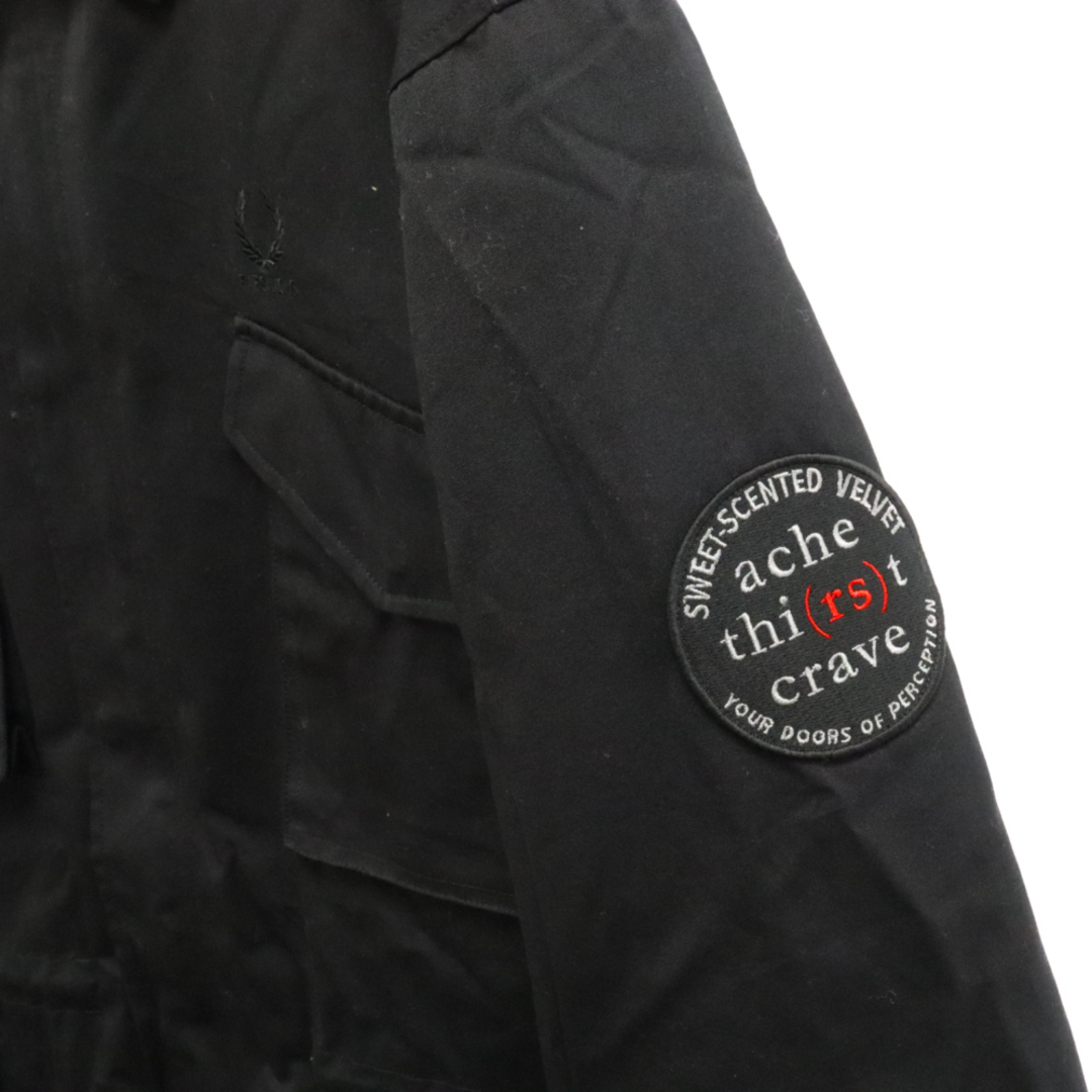 FRED PERRY(フレッドペリー)のFRED PERRY フレッドペリー ×RAFSIMONS Oversized Military Jacket SJ6523×ラフシモンズ オーバーサイズ ミリタリージャケット ブラック メンズのジャケット/アウター(フライトジャケット)の商品写真