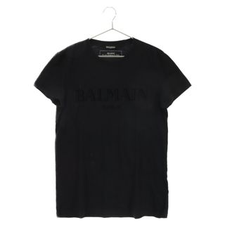 バルマン(BALMAIN)のBALMAIN バルマン FRONT PRINT S/S TEE RH016011124 フロントロゴプリント 半袖Tシャツ カットソー ブラック(Tシャツ/カットソー(半袖/袖なし))