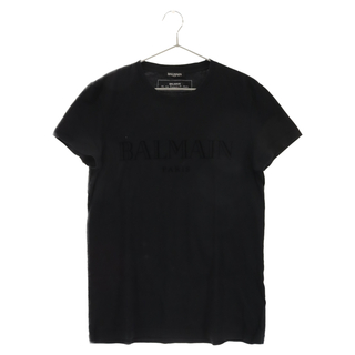 バルマン(BALMAIN)のBALMAIN バルマン FRONT PRINT S/S TEE RH016011124 フロントロゴプリント 半袖Tシャツ カットソー ブラック(Tシャツ/カットソー(半袖/袖なし))