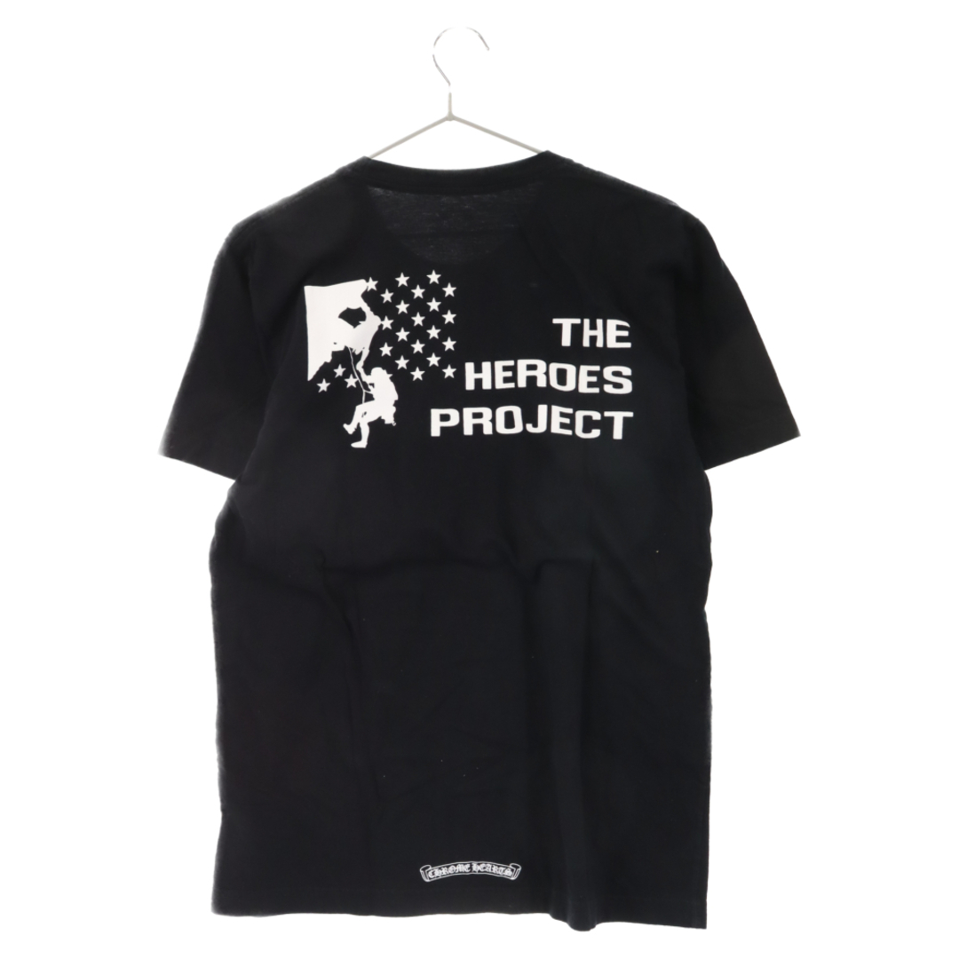 405センチ袖丈CHROME HEARTS クロムハーツ THE HEROES PROJECT バックロゴ プリント半袖Tシャツ ブラック