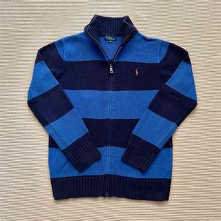 ポロラルフローレン(POLO RALPH LAUREN)のラルフローレン　フルジップ　コットンニット　ネイビー&ブルー　160(ジャケット/上着)