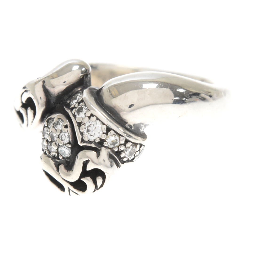 CHROME HEARTS クロムハーツ RING COBRA HEART W/DIA コブラハートダイヤリング 指輪 シルバー136ミリ重さ