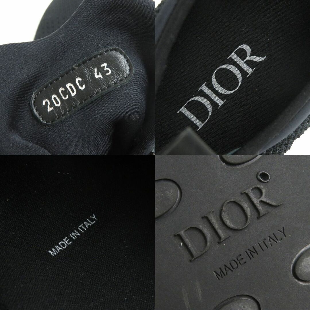 DIOR HOMME(ディオールオム)の美品△DIOR ディオール オム 20CDC B25 メッシュニット＆ネオプレン ロートップ スニーカー ロゴ ジッパー シューズ ブラック×ホワイト 43 メンズの靴/シューズ(スニーカー)の商品写真