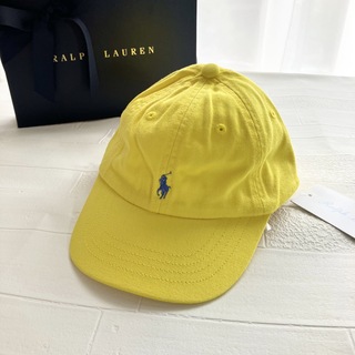 ラルフローレン(Ralph Lauren)の3-9m 黄色　チノキャップ　ラルフローレン　帽子(帽子)