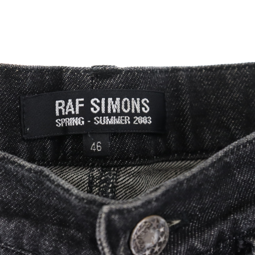 RAF SIMONS(ラフシモンズ)のRAF SIMONS ラフシモンズ 03SS消費者期 ユーティリティポケット付き デニムパンツ ブラック メンズのパンツ(デニム/ジーンズ)の商品写真