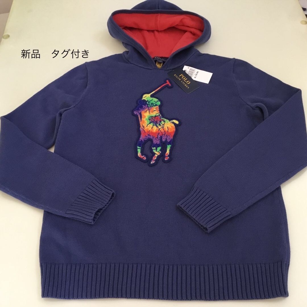 新作ラルフローレンコットンフーデイ　新品　ボーイXL ボーイ170キッズ服男の子用(90cm~)