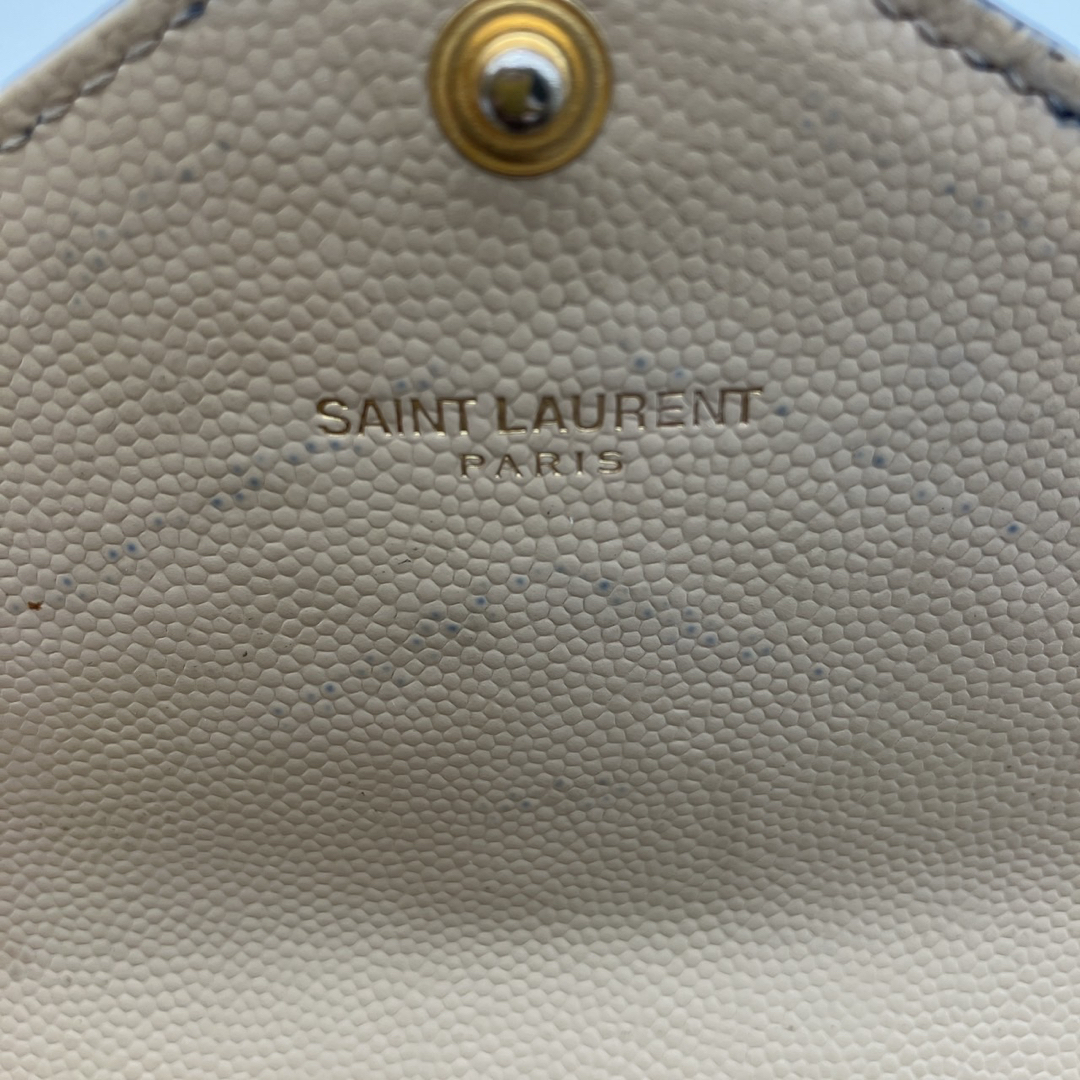 Saint Laurent - イヴ・サンローラン 長財布 折り財布 YSL ツートン 黒